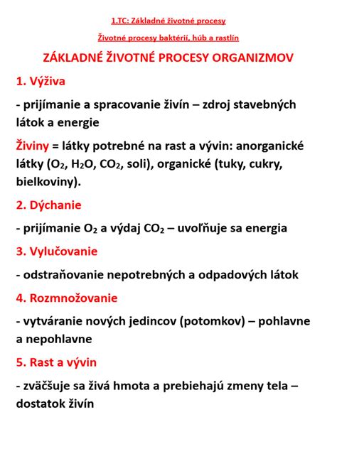 Schéma znázorňujúca základné životné funkcie tela