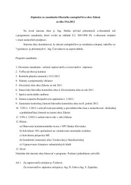 Schéma procesu prípravy zasadnutia obecného zastupiteľstva