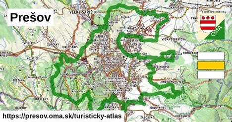 Mapa Prešova s vyznačenou mestskou časťou Nižná Šebastová