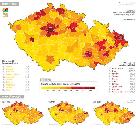 Mapa znázorňujúca hustotu zastavania v mestských oblastiach