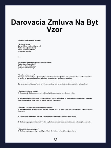 Darovacia zmluva na byt