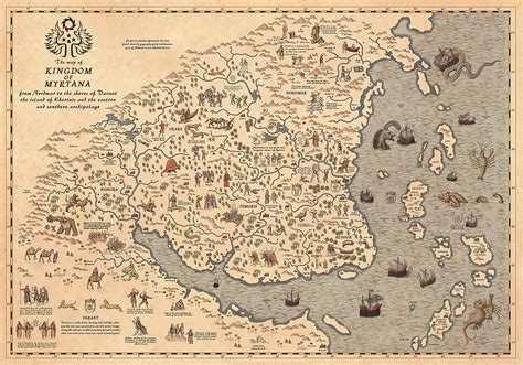 Mapa Myrtany so štyrmi frakciami