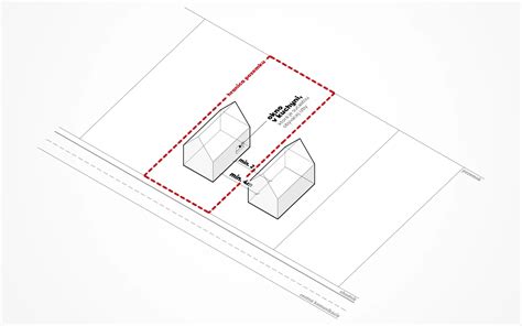 Diagram porovnávajúci vzdialenosť medzi rodinnými domami s oknami a bez okien v protiľahlých stenách.