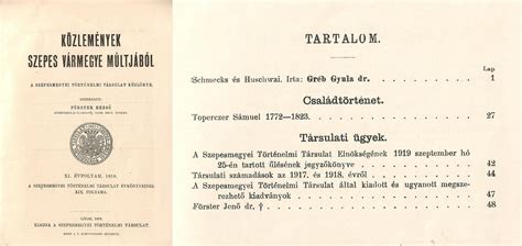 Titulná strana Vestníka dejepisného spolku Spišskej župy