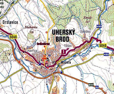 Mapa s vyznačenými službami v okolí ulice Thurzovej v Martine