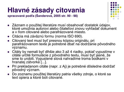 Príklad citácie v texte s použitím úvodzoviek