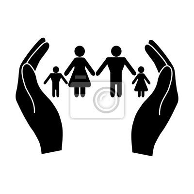 Symbol rodiny a dieťaťa s odznakom štátnej podpory