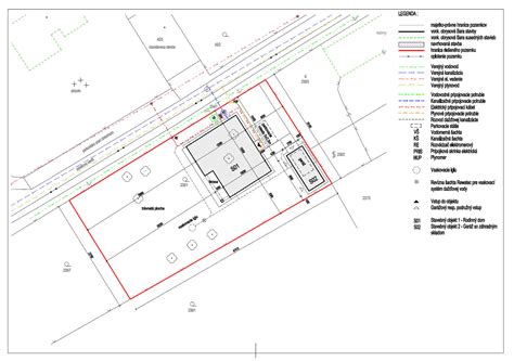 Ilustračný obrázok pozemku s vyznačenými odstupovými vzdialenosťami