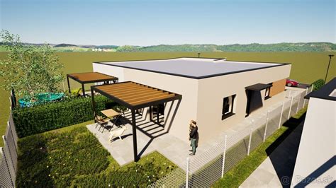 Ilustrácia rodinného domu s terasou a záhradou