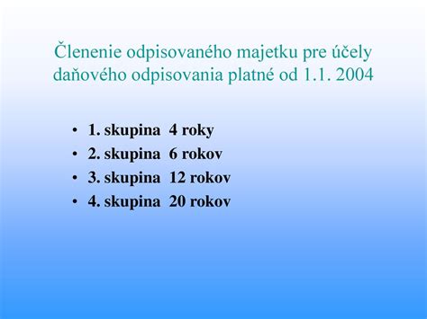 Schéma odpisovania majetku