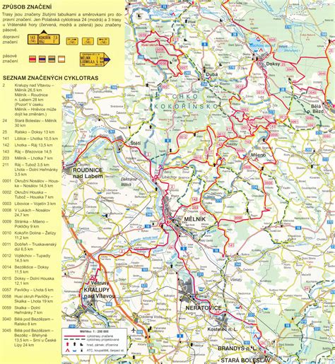 Mapa cyklotras vo Vokovicích a okolí