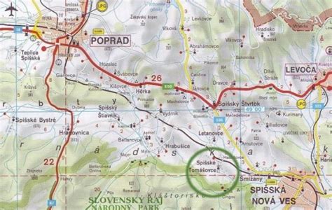 Mapa obce Spišské Tomášovce