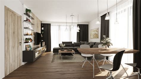 Vizualizácia moderného dvojizbového bytu