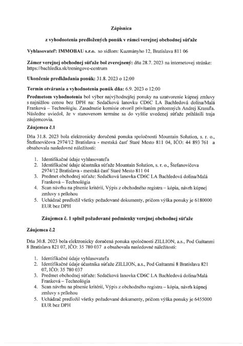 Grafické znázornenie krokov obchodnej verejnej súťaže