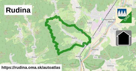 mapa obce Rudina s vyznačenými lokalitami pozemkov