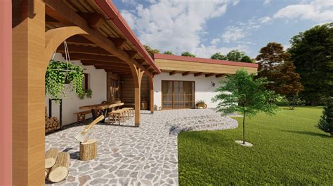 Vizualizácia garáže s parkovacím miestom pred domom