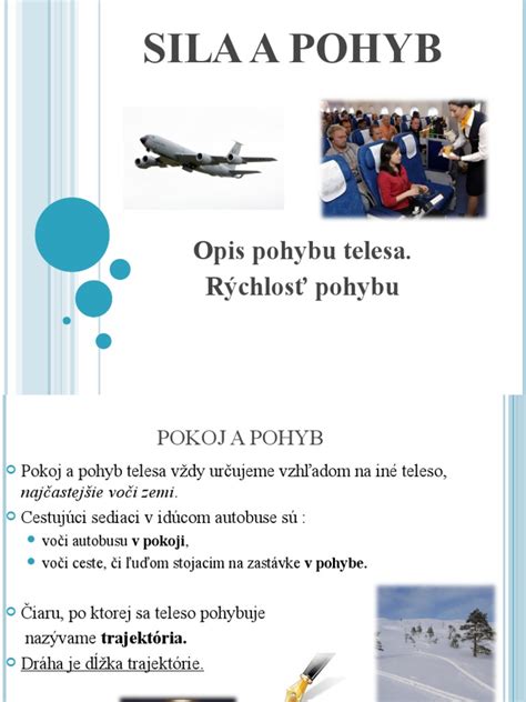 Ilustrácia zobrazujúca rôzne typy pohybu telesa