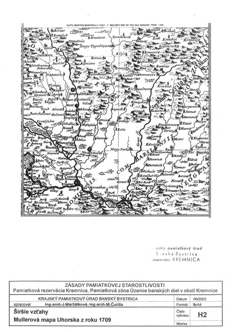 Mapa Kremnice s vyznačenými lokalitami