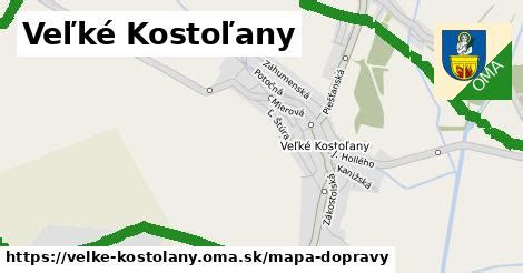 Mapa obce Veľké Kostoľany a okolia