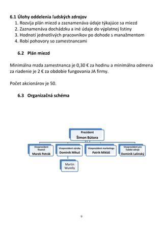 Schéma organizácie firmy s jasnými procesmi