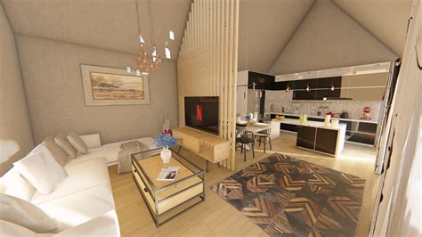 vizualizácia modernej rekonštrukcie bytu