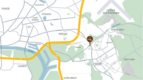 Mapa znázorňujúca atraktívne lokality pre bývanie