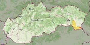 Mapa Čiernej nad Tisou a okolia