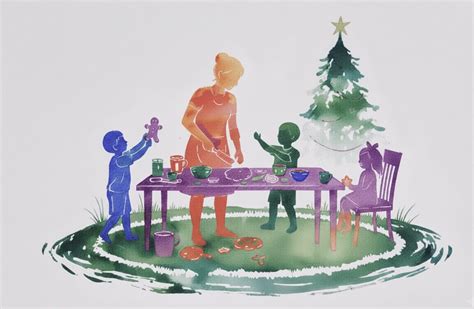 Ilustrácia matky s deťmi v rušnom prostredí