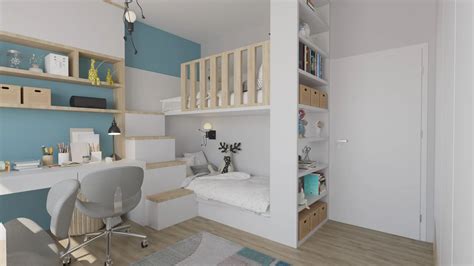 Vizualizácia multifunkčného priestoru v menšom 2-izbovom byte