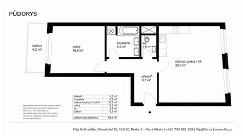 Náčrt pôdorysu bytu s vyznačenými miestnosťami a príslušenstvom