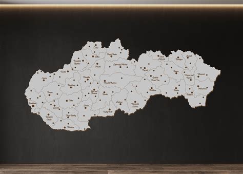 Mapa Slovenska s vyznačenými městy a cenami nemovitostí