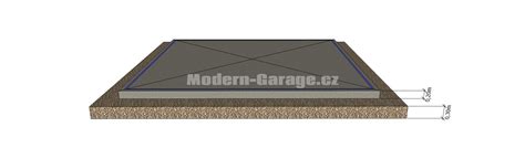 Schematické znázornenie prípravy podkladu pre montovanú garáž