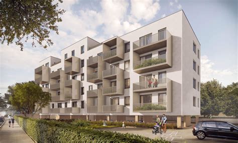 Architektonický pohľad na moderný bytový dom v Bratislave