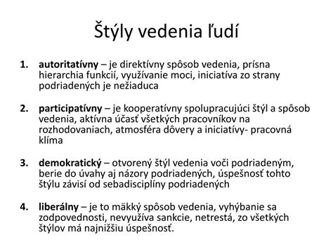 Štýly vedenia