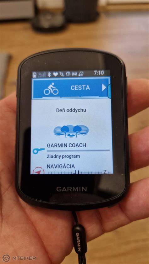 Ilustrácia rozhrania nastavení zariadenia Garmin