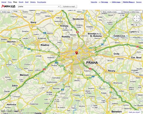 Mapa Prahy 7 s vyznačenými parkmi Stromovka a Letenské sady