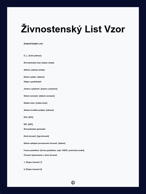 Ilustrácia znázorňujúca živnostenský list