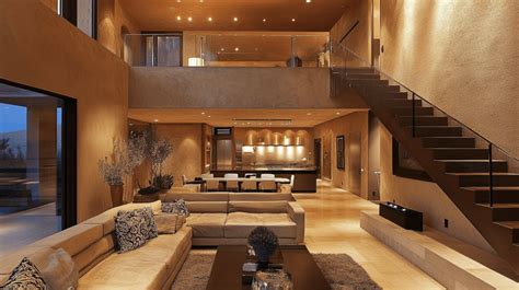 Moderný interiér s otvoreným priestorom a veľkými oknami