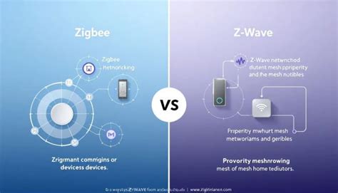 Diagram porovnávajúci komunikačné technológie Z-Wave a Zigbee