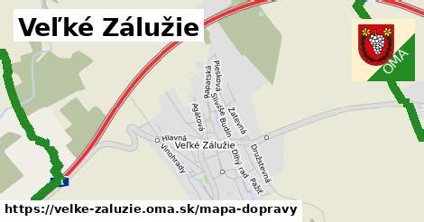 Mapa obce Veľké Zálužie s vyznačením blízkosti Nitry