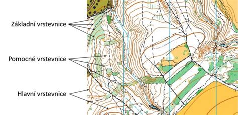 Detail mapy s vrstevnicami zobrazujúcimi kopec