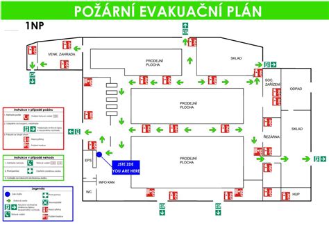 mapa evakuácie