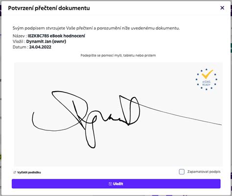 Ilustrácia elektronického podpisu na tablete