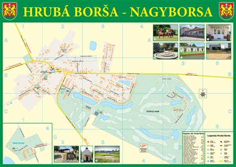 Mapa obce Hrubá Borša s vyznačením golfového rezortu