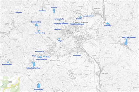 mapa Štiavnických tajchov
