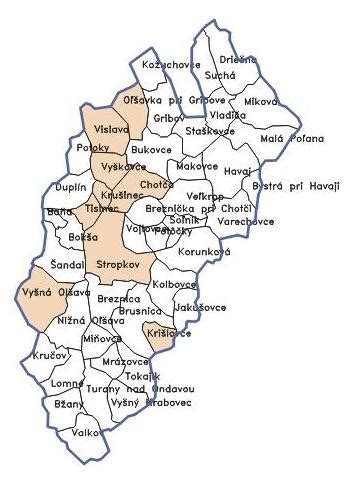 Mapa okresu Stropkov