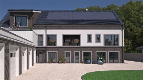 vizualizácia nízkoenergetického domu s fotovoltaikou