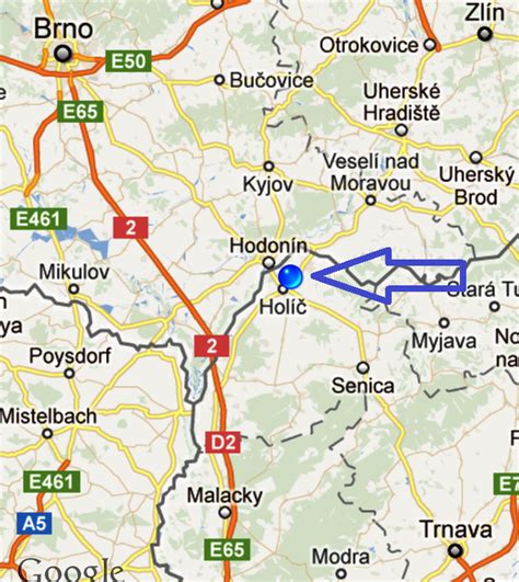 Mapa mesta Holíč s vyznačenými lokalitami