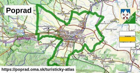 Mapa okresu Poprad s vyznačenými mestskými časťami