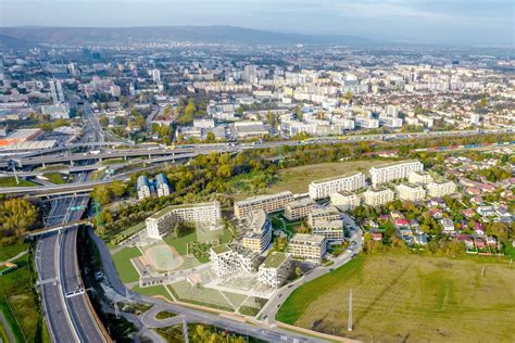 Mapa Ružinova s vyznačením projektu Nový Ružinov a okolitou občianskou vybavenosťou